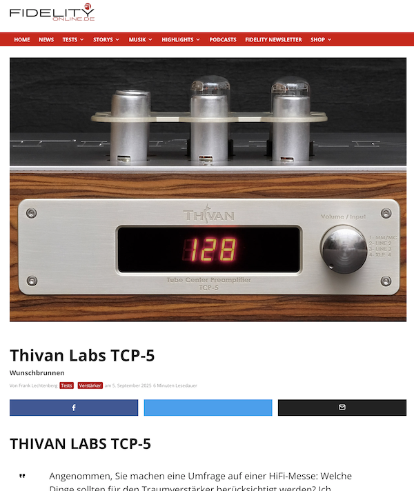 Thivan TCP 5 Rährenvorstufe Test Fidelity